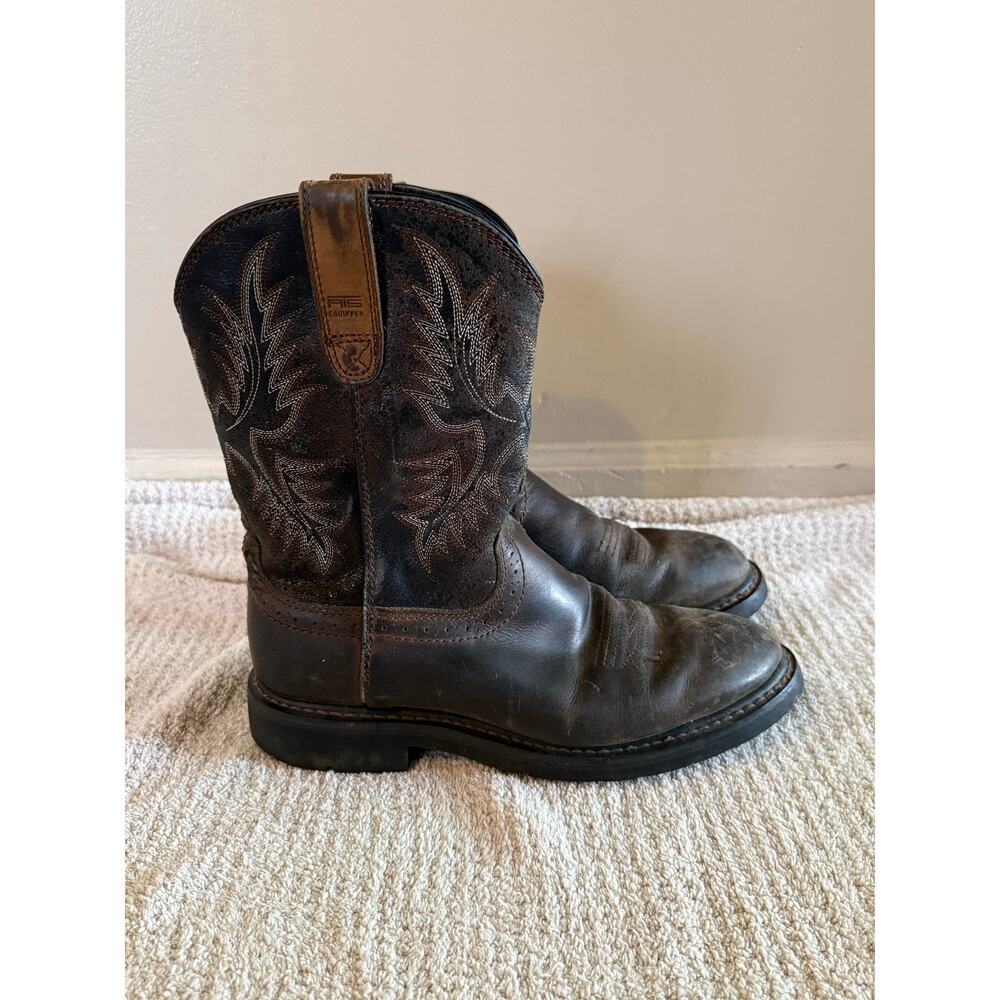 Ariat Mens Sahara Work Boots EH Bc Brown Black Roper size 8.5D